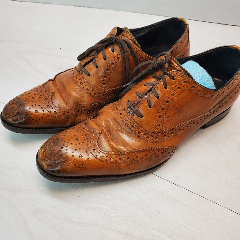 To Boot‎ New York Adam Derrick Mens Brown Leather Wingtip Brogue Oxfords 8.5 Lux